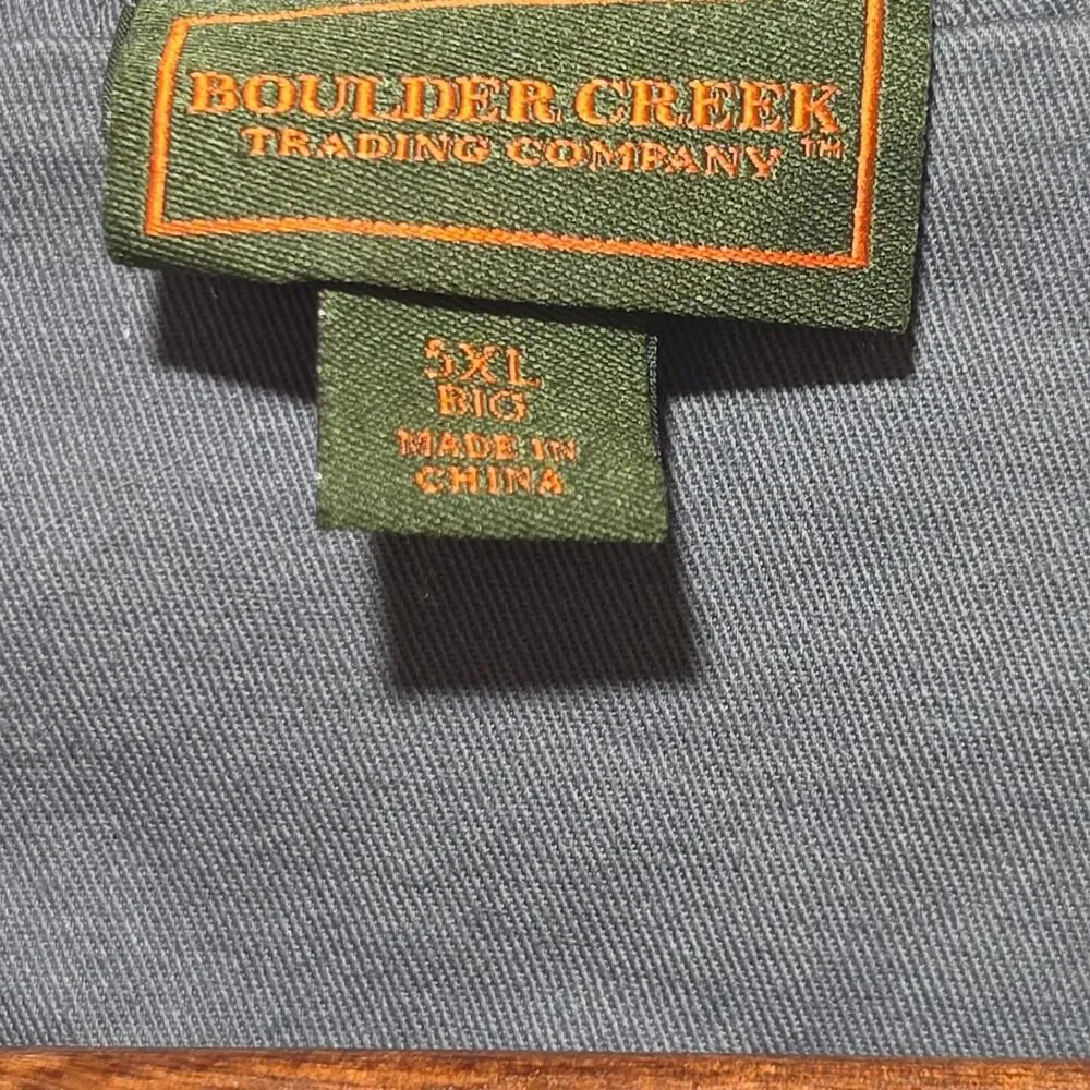 Boulder Creek Trading Company Jacket Men 5XL Tall Gray Field Utility Pocketed